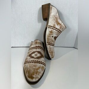 Diego Di Lucca D-Walter Mule Clogs Size 10M Crackle Leather Western Aztec